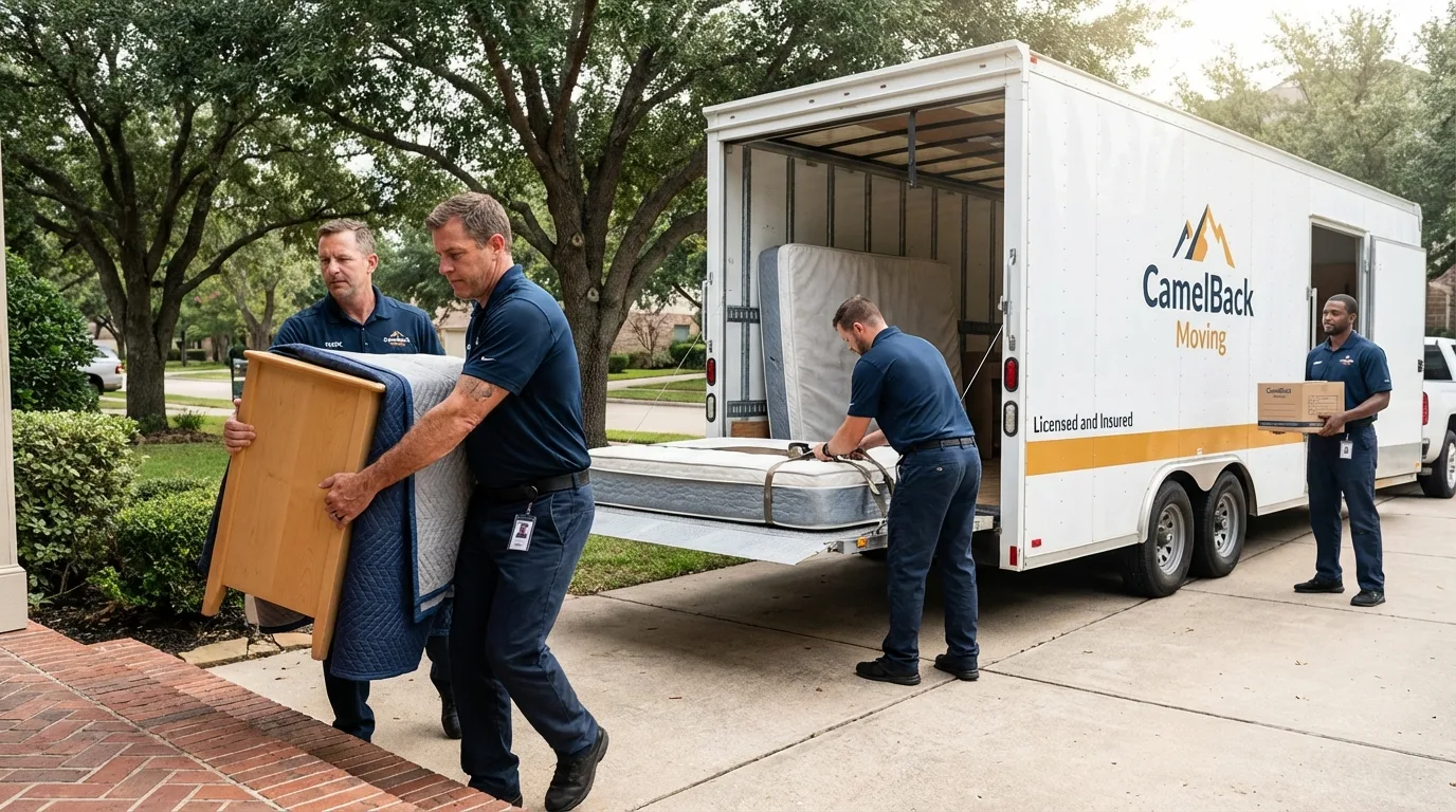Crew loading residential truck for cross-state move from Woodlyn, PA